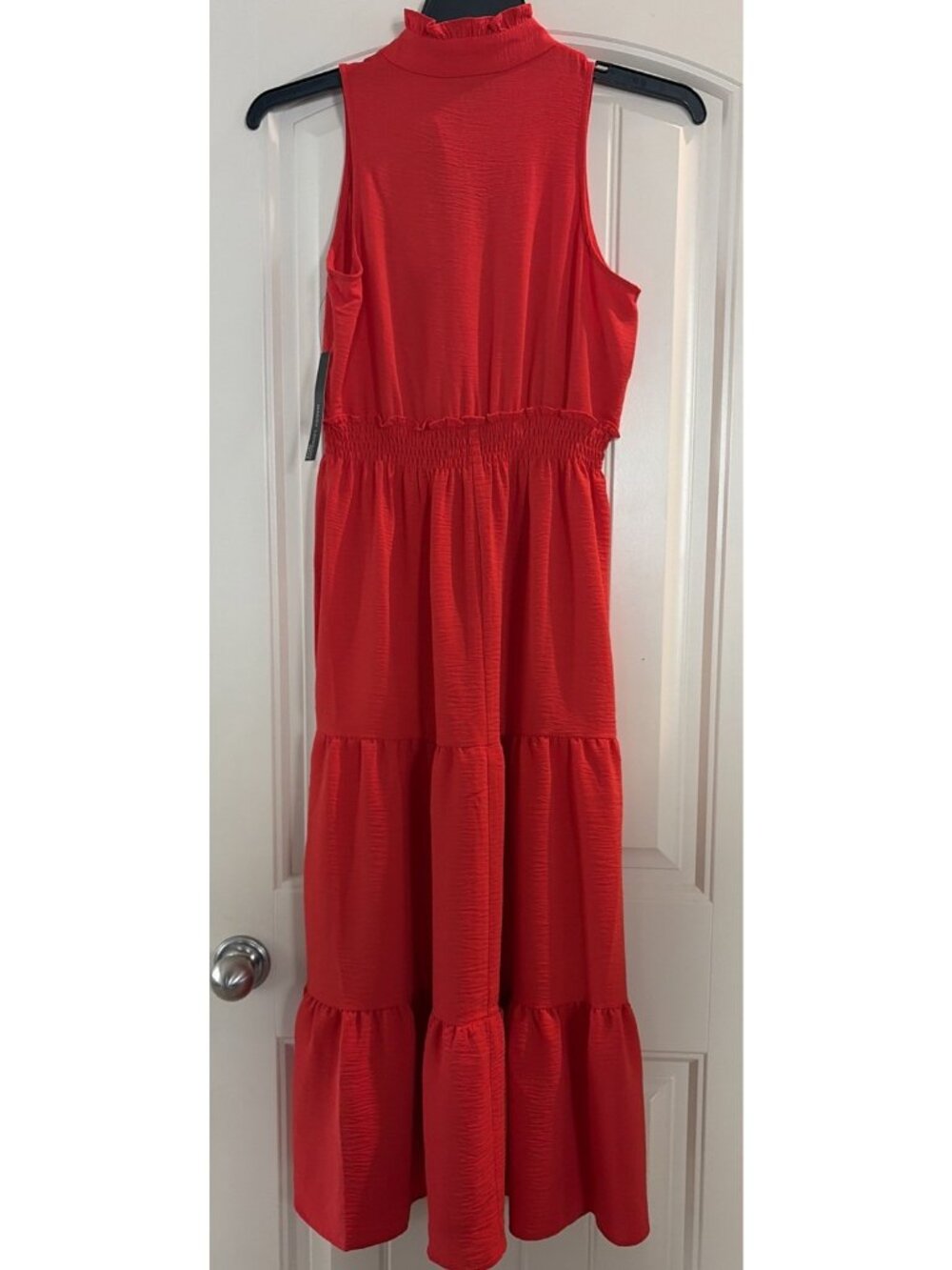 Maggy London Womens Brooke Ruffle Neck Sleeveless Maxi Dress Red Size 2 Petite - Picture 5 of 5